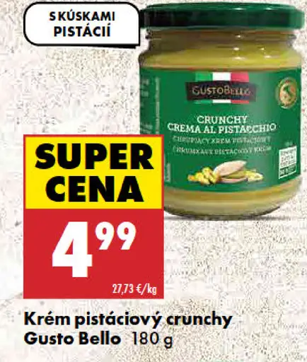 Gusto Bello krém pistáciový crunchy
