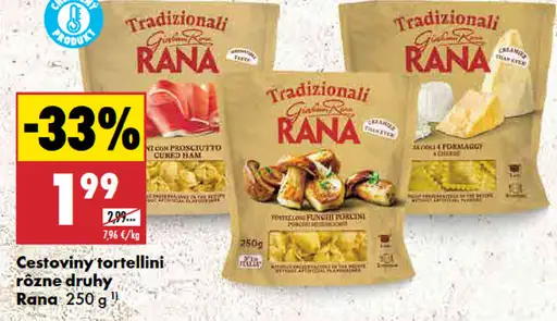 Rana Cestoviny Tortellini rôzne druhy