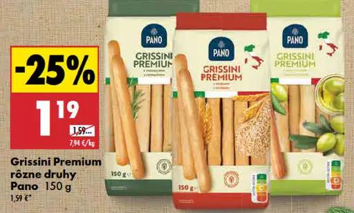 Grissini Premium rôzne druhy