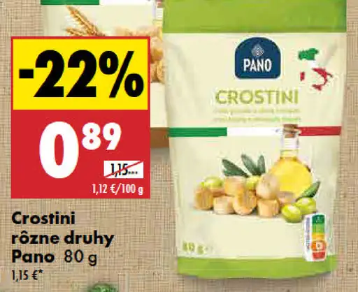 Crostini rôzne druhy