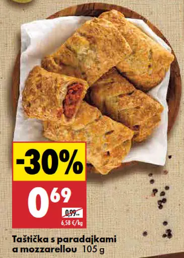 Taštička s paradajkami a mozzarellou