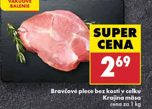 Bravčové plece bez kosti, v celku
