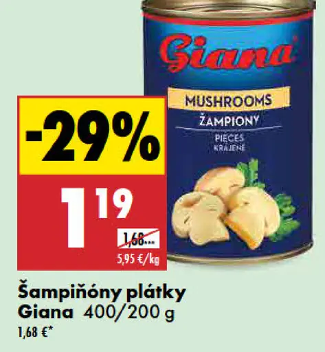 Giana šampiňóny plátky v náleve