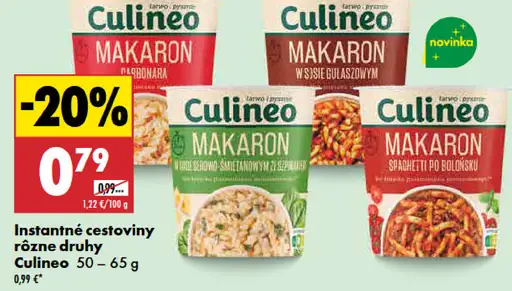 Culíneo instantné cestoviny rôzne druhy