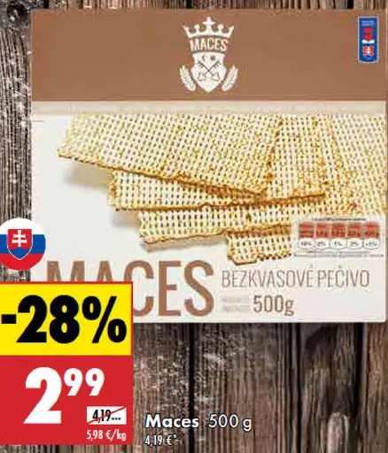 Maces Bezkvasové pečivo