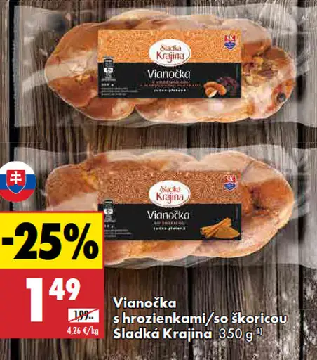 Sladká Krajina Vianočka s hrozienkami