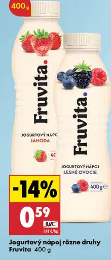 Fruvita jogurtový nápoj jahoda rôzne druhy