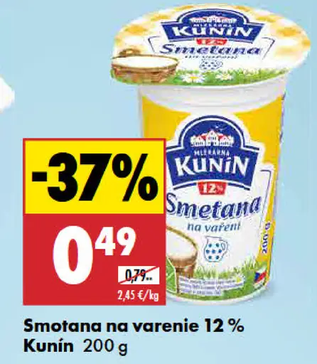 Kunin smotana na varenie 12 %