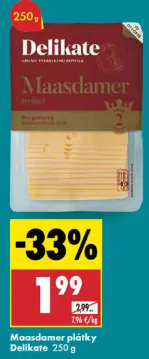 Delikate Maasdam plátky