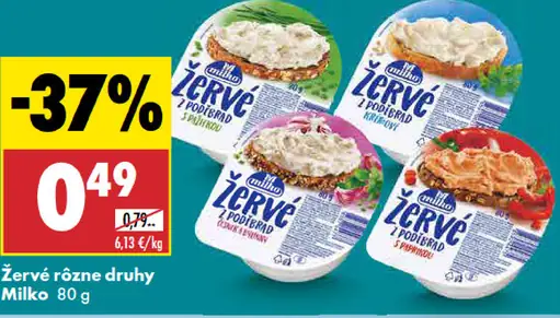 Milko Žervé rôzne druhy