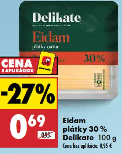 Delikate Eidam plátky 30 %