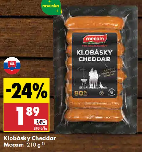 Mecom klobásky Cheddar