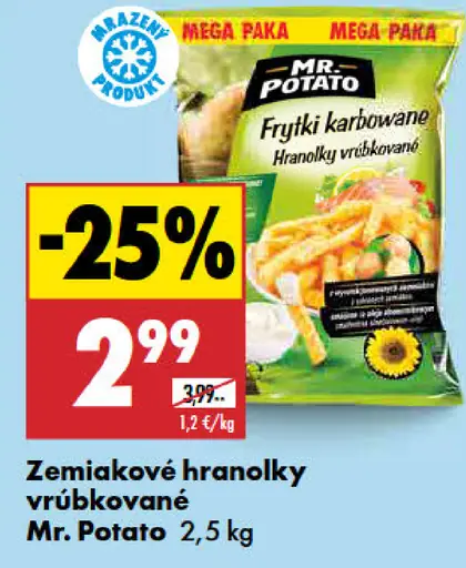Zemiakové hranolky vrúbkované Mr. Potato