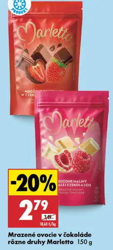 Marletto mrazené ovocie v čokoláde rôzne druhy