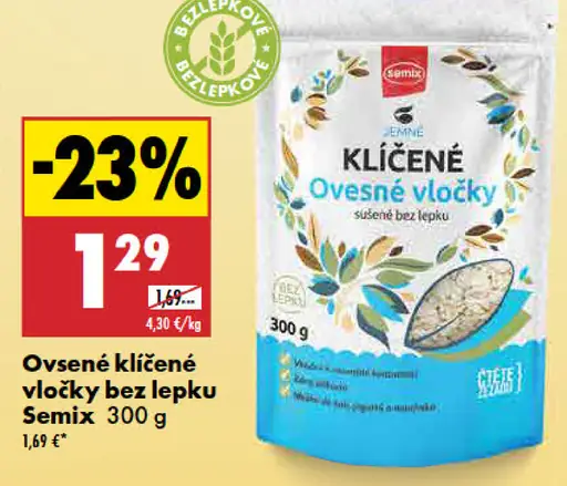 Ovsené klíčené vločky bez lepku