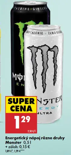 Monster energetický nápoj rôzne druhy