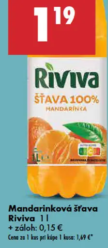 Riviva mandarínková šťava 100%