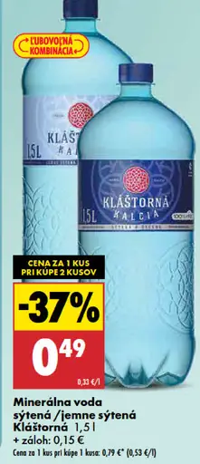 Kláštorná minerálna voda sýtená alebo jemne sýtená