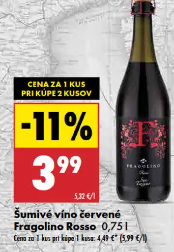 Fragolino Rosso šumivé víno červené