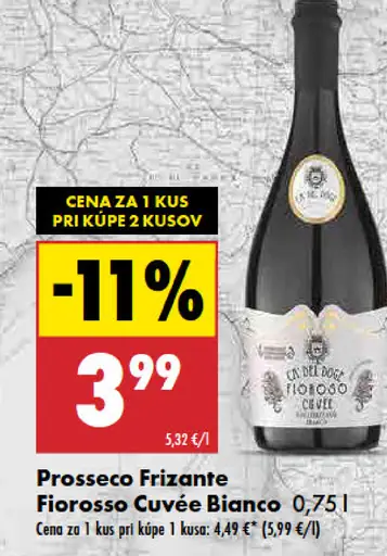Fiorosso Prosecco Frizzante Cuvée Bianco