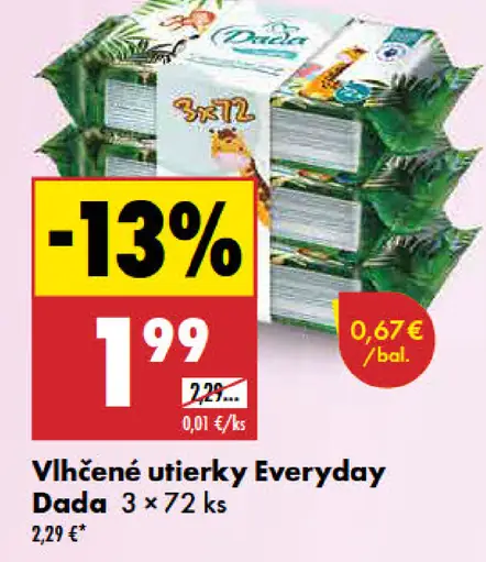 Everyday Dada Vlhčené utierky