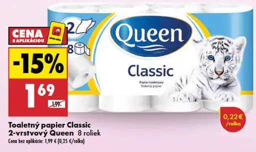 Queen Classic toaletný papier 2-vrstvový