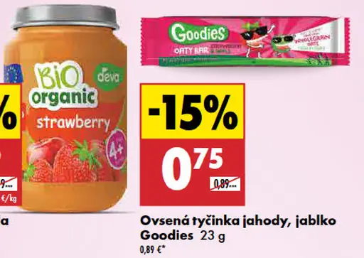 Goodies Ovsená tyčinka jahody a jablko
