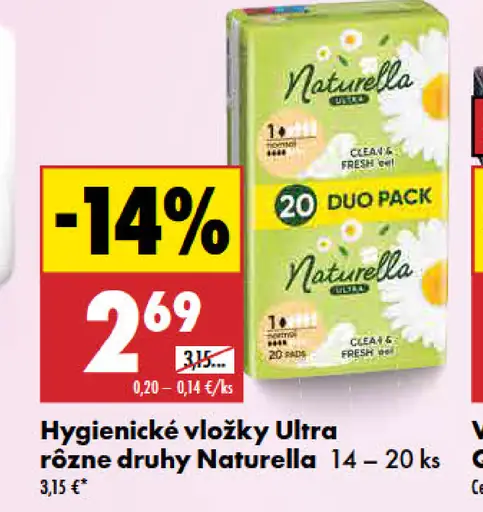 Naturella Hygienické vložky Ultra rôzne druhy