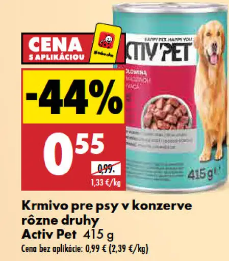 Activ Pet krmivo pre psy konzerva