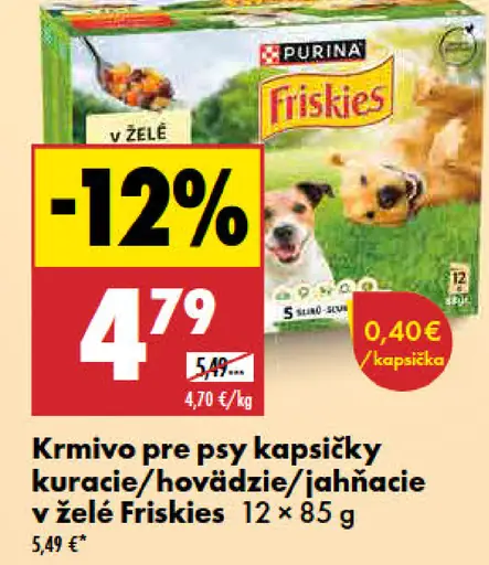 Friskies Krmivo pre psy kapsičky kuracie/hovädzie/jahňacie v želé