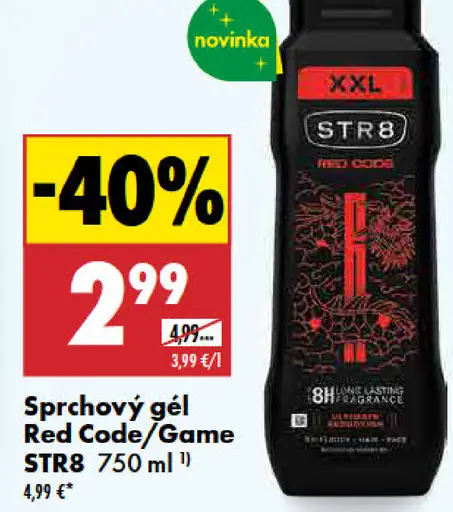 STR8 sprchový gél Red Code / Game