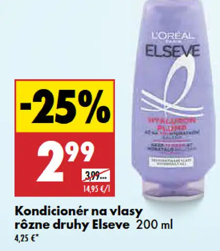 Kondicionér na vlasy rôzne druhy Elseve