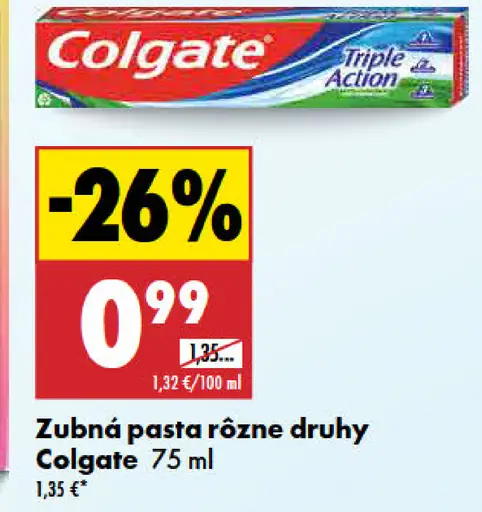 Colgate zubná pasta, vybrané druhy