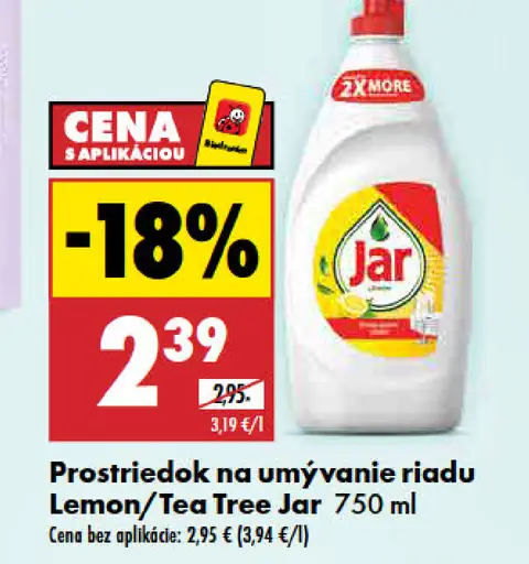 Jar prostriedok na umývanie riadu Lemon/Tea Tree