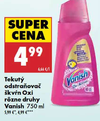 Vanish tekutý odstraňovač škvŕn Oxi rôzne druhy