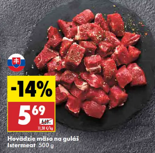 Istremeat hovädzie mäso na guláš