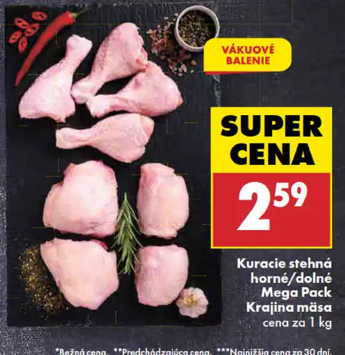 Kuracie stehná horné/dolné Mega Pack vákuové balenie