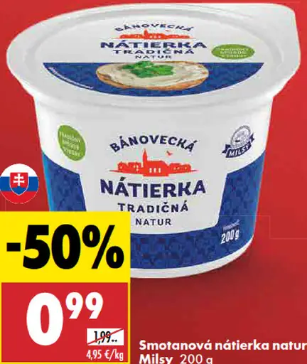 Bánovecká smotanová nátierka natur