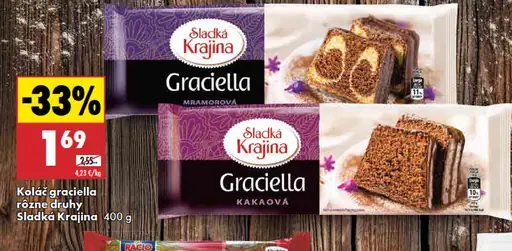 Sladká Krajina Graciella koláč mramorová, kakaová