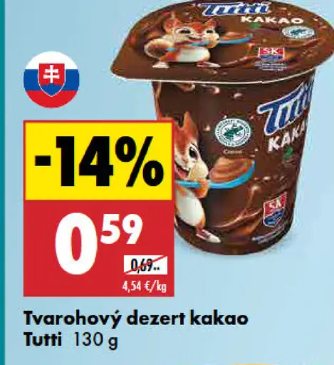 Tutti tvarohový dezert kakao