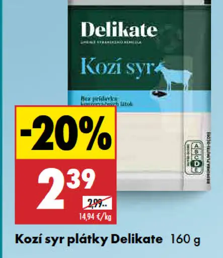 Delikate Kozí syr plátky