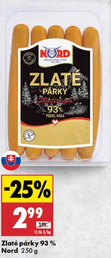 NORD Zlaté párky 93%