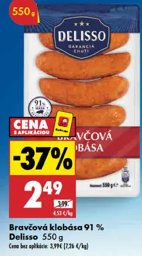 Delisso Bravčová klobása 91%