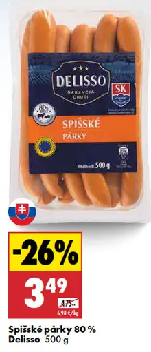 Delisso Spišské párky 80 %
