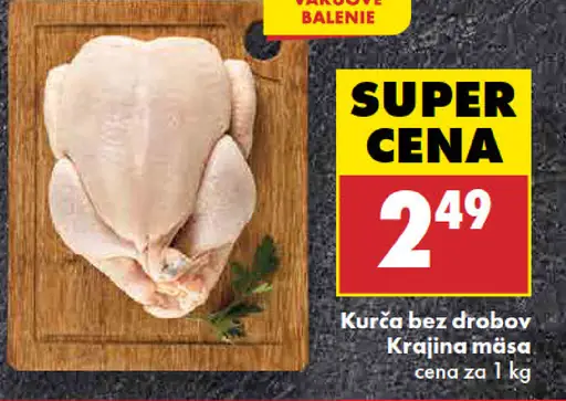 Kurča bez drobov Krajina mäsa