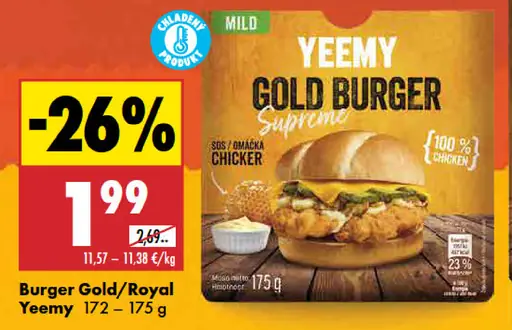 Yeemy burger Gold Supreme kurací