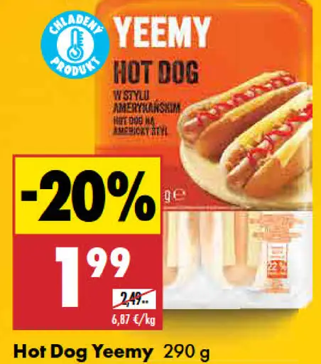 Yeemy hot dog v americkom štýle