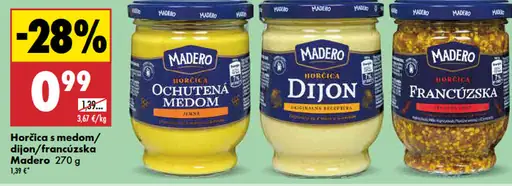 Horčica ochutená medom Madero
