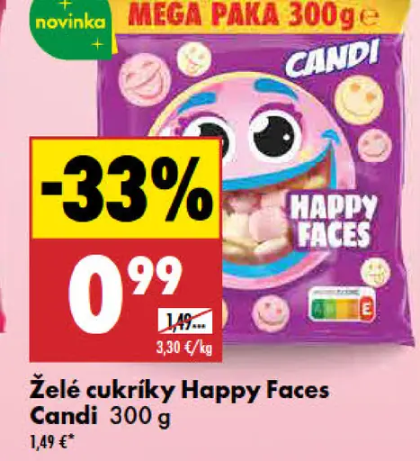 Candi Happy Faces želé cukríky