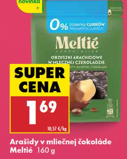 Meltie hrozienka a arašidy v mliečnej čokoláde